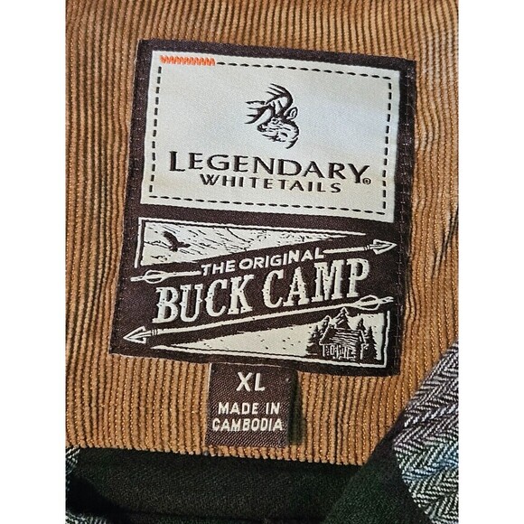 Legendary Whitetail The Original Buck Camp Button Down Men’s Plaid Shirt Size XL - Picture 9 of 11
